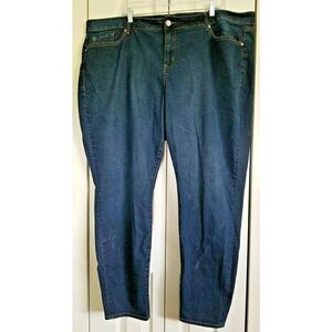 Torrid 3X Women's 26R Blue Solid Boyfriend Denim Pockets Jeans Dark Straight Leg
